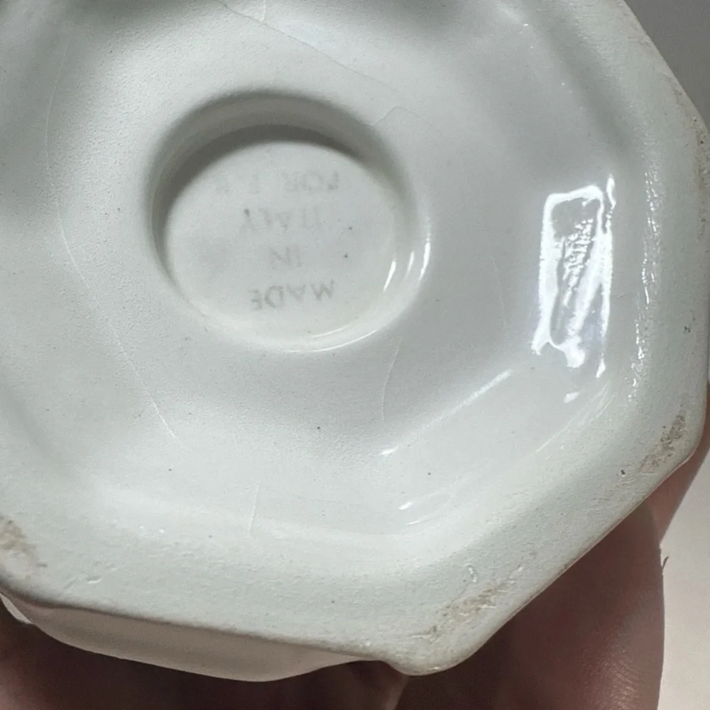 Italy Glazed Sprigged Apostles Pottery Jug Pitcher Charles Meigh Repro 6.5”in